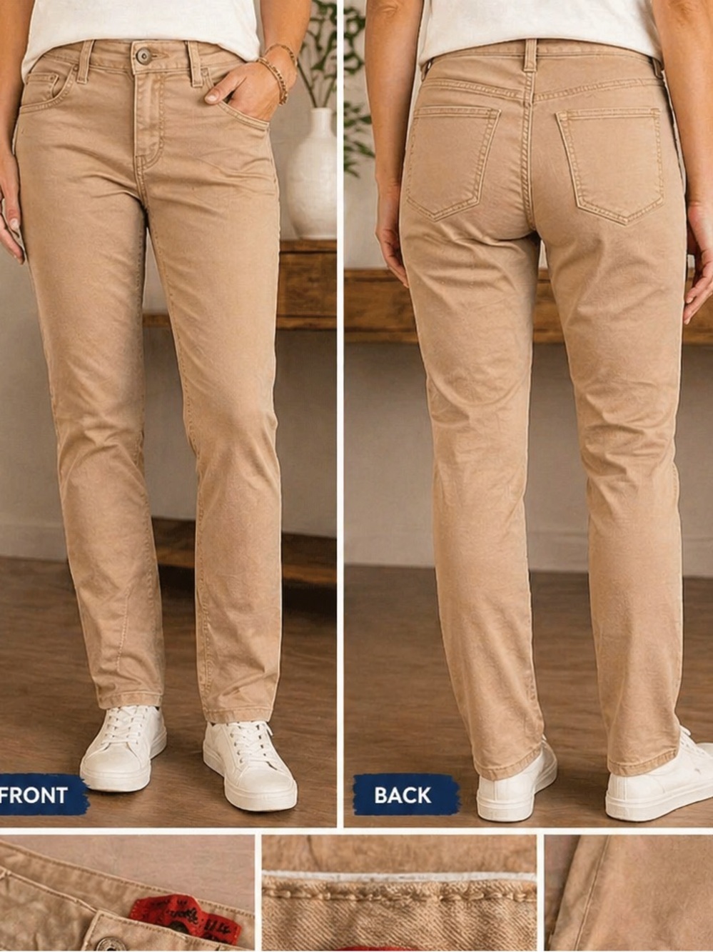 Wax jean BUTT I LOVE YOU KHAKI Jean Beige/Tan Casual Chino Pants 11x30